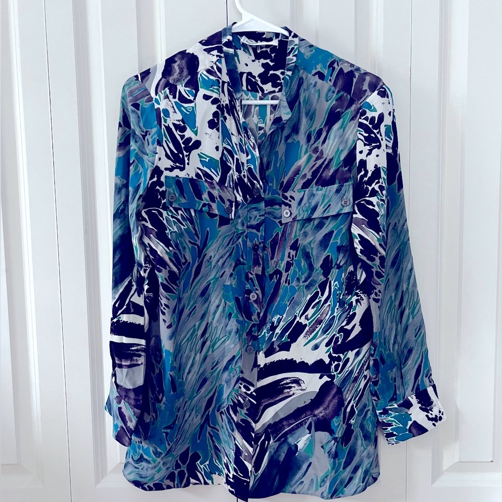 Emilio Pucci Womans animal print Blouse size Large silk